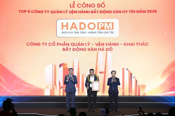 HADO PM ĐƯỢC TÔN VINH TRONG TOP 5 CÔNG TY QUẢN LÝ VẬN HÀNH BĐS UY TÍN NĂM 2026